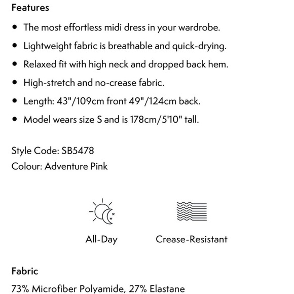 Sweaty Betty Explorer Ace Sleeveless Midi Dress in Tayberry Pink Size Large NWT - Picture 8 of 11